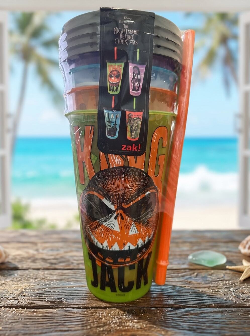 Disney Zak 4 Pack Nightmare Before Christmas Glow In The Dark Tumblers
